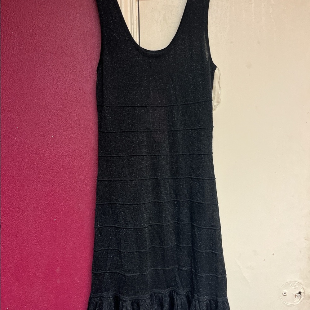 Say What? Black Glitter Textured Mini Dress